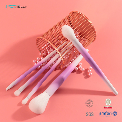 यात्रा आकार OEM OBM ODM गुलाबी मेकअप ब्रश सिंथेटिक बालों के साथ सेट: